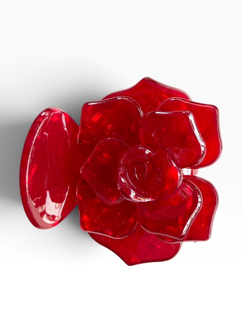 Vibrant Red Rose Hair Clip New